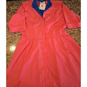 Vintage WILLI OF CALIFORNIA Pink & Blue Women's Dress made in USA Size 16